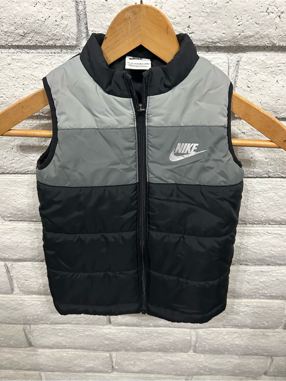 Nike Black & Gray Puffer Vest for Kids